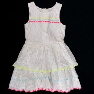 Billieblush White Eyelet Dress with Neon Trim Size 6